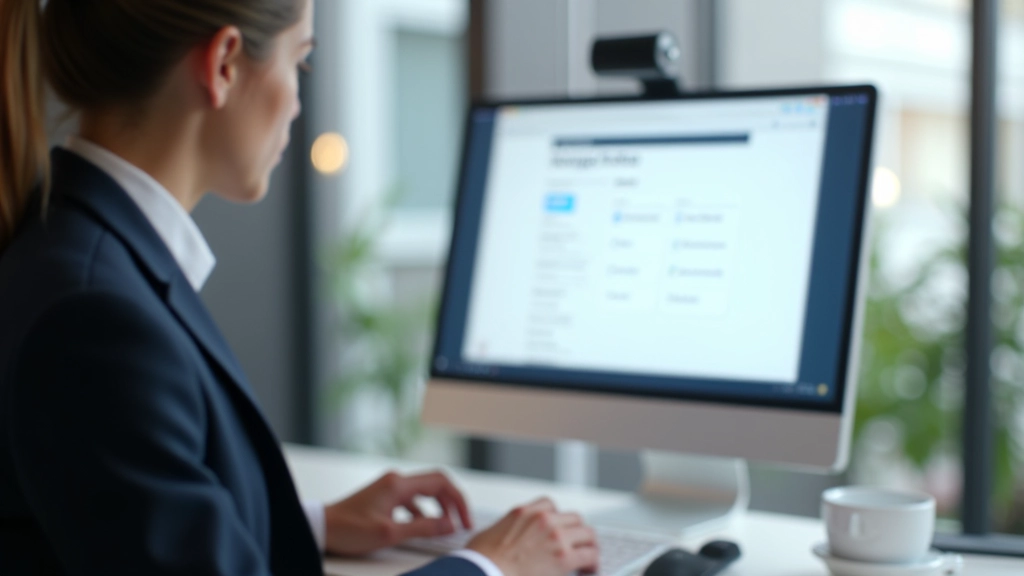 Designer werkend aan formulier layout met labels en velden op digitaal scherm in modern kantoor